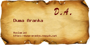 Duma Aranka névjegykártya