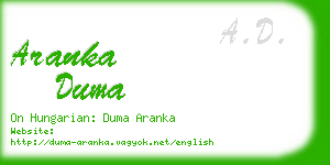 aranka duma business card